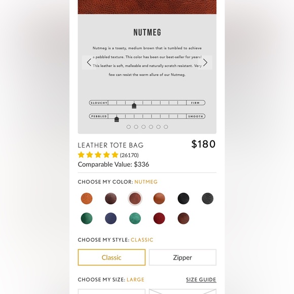 NWOT Portland Leather Brown Tote (Large Size) - Picture 5 of 12